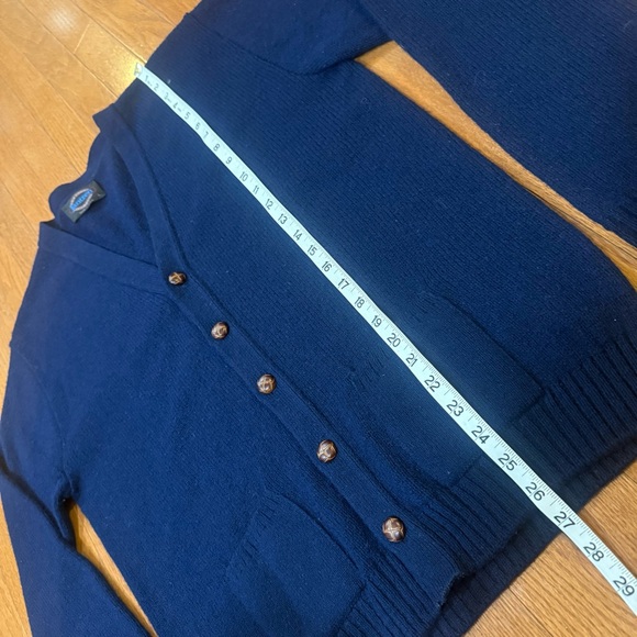 Vintage 80s Jantzen Wool Cardigan Sweater Men’s Large Navy Blue USA Rockabilly - Picture 7 of 8